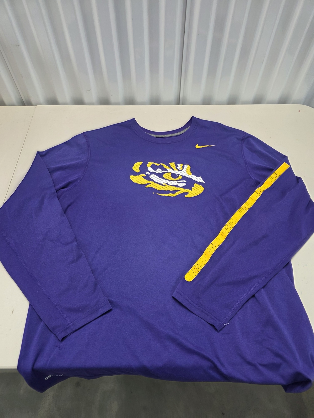 Nike LSU Tigers Dri-FIT Long Sleeve Shirt Purple/Gold Size XL